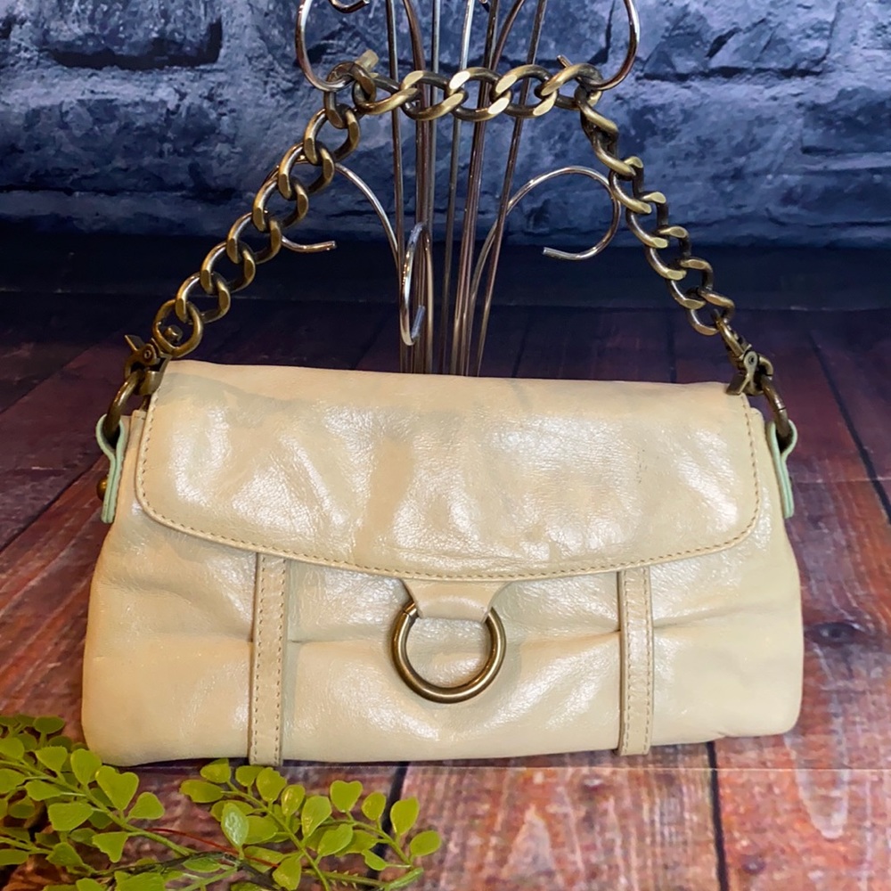 HOBO Clutch Wristlet bag with Chain strap Handle and Door Knocker Accent
